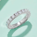 Luxury D Colour 18K WGP Moissanite Diamonds Eternity Wedding Engagement Rings -  Silver Fine Jewellery For Women - The Jewellery Supermarket