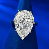 Wonderful Classic Pear Cut High Quality AAAAA High Carbon Diamonds White Sapphire Gemstone Fine Jewellery Rings - The Jewellery Supermarket