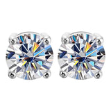 Top Quality 2 Carat 8.0mm D Colour Moissanite Stud Earrings 925 Sterling Silver Sparkling Fine Jewellery For Women/Men - The Jewellery Supermarket