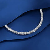 Dazzling Platinum Plated 3-5mm Genuine Moissanite Diamonds Tennis Bracelet - Silver Engagement Wedding Jewellery - The Jewellery Supermarket
