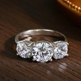 Superb 4cttw D Colour VVS1 Moissanite Diamonds White Gold Plated Rings Women - 100% Real S925 Silver Fine Jewellery