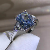 Marvelous Ice Cut 3CT AAAA Lab Created Gemstone Big Rings For Women - Wedding Engagement Fine Jewellery - The Jewellery Supermarket