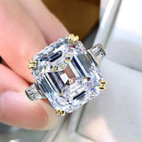 Luxury Big Diamond High Quality AAAAA High Carbon Diamonds Engagement European and American Square Fine Jewellery
