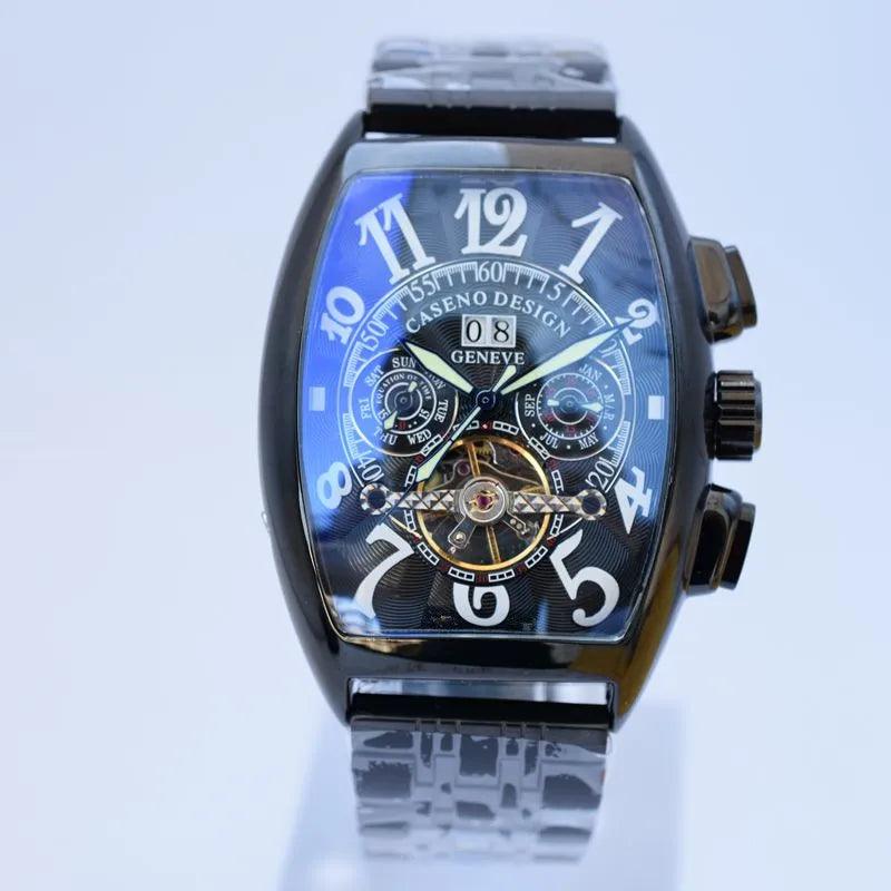 Top Luxury Brand Automatic Tonneau Stainless Steel Luminous Waterproof Men's Mechanical Wristwatches - The Jewellery Supermarket