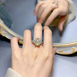 Luxury Crushed Ice Cut G Color AAAAA Lab Sapphire Gemstone Wedding Engagement Jewellery Big Rings - The Jewellery Supermarket