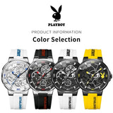 Luxury Silicone Strap Men's Watch High Quality Quartz Wristwatch Waterproof Fashion Casual Vibe