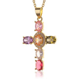 New Religious Jewellery Jesus Cross Pendant Necklace Inlaid with Quality Zircon Women's Necklace Ideal Gift - The Jewellery Supermarket
