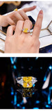 Remarkable Yellow AAAAA High Carbon Diamond Big Rings - Silver Pt950 Plated Ice Cut Topaz Fine Jewellery - The Jewellery Supermarket