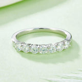Wonderful D Color VVS1 0.7ct Round Cut 18KWG Plated Moissanite Diamonds Eternity Wedding Engagement Rings - The Jewellery Supermarket