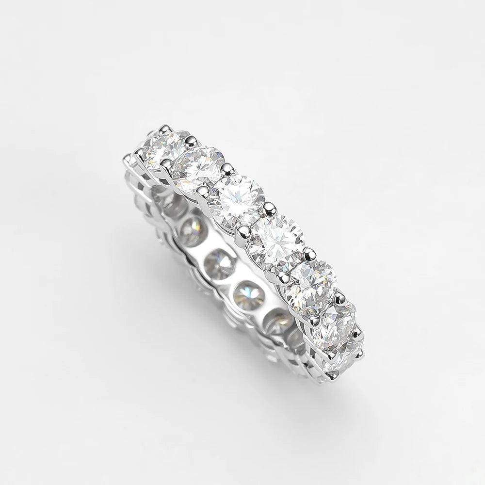 Adorable 18K YGP 2.2 CT Moissanite Diamonds Eternity Rings for Women - Engagement Wedding Fine Rings - The Jewellery Supermarket