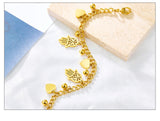 Stainless Steel Golden Hamsa Hand Heart Ball Pendant Charm Bracelets - Retro Cuban Link Adjustable Jewellery - The Jewellery Supermarket