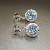 Adorable Solid 18K GP Jewelry 2 Carat Simulated Diamond Earrings - The Jewellery Supermarket