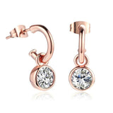 Alluring AAA+Cubic Zirconia Rose Gold Stud Earrings - Best Online Prices by Jewellery Supermarket