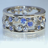 Alternate New Design Hollow Out Big Small Blue White AAA Zircon Crystals Fashion Ring - The Jewellery Supermarket