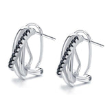 Appealing 925 Sterling Silver Black Spinel Stone Stud Earrings - Best Online Prices by Jewellery Supermarket