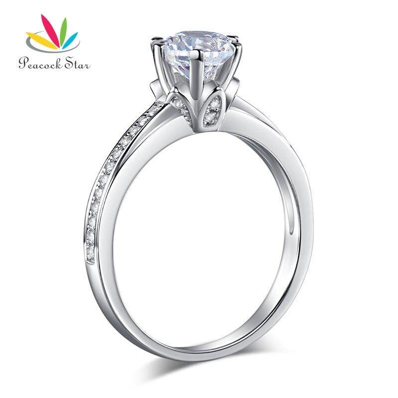 Attractive 1.25 Ct 6 Claws Prong Simulated Lab Diamond Silver Luxury Bridal Ring - The Jewellery Supermarket