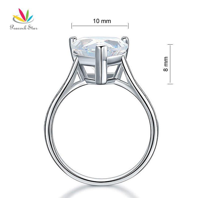 Attractive 3.5 Carat Heart Simulated Lab Diamond Silver Wedding Engagement Ring - The Jewellery Supermarket