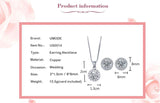 Attractive AAA Cubic Zirconia Stud Earrings and Chain Pendant Necklace Set - Best Online Prices by Jewellery Supermarket - The Jewellery Supermarket
