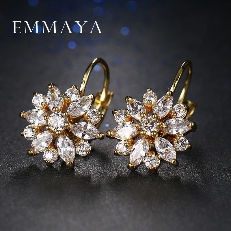 Attractive AAA Zircon Flower Stud Earrings - Best Online Prices by Jewellery Supermarket - The Jewellery Supermarket