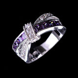 Beautiful Silver Plated Purple Crystal Rings - Factory Direct Prices by Jewellery Supermarket - The Jewellery Supermarket