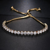 Brilliant AAA+ Cubic Zirconia Diamonds Tennis Adjustable Chain Bracelet - The Jewellery Supermarket