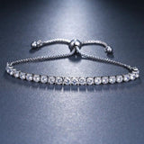 Brilliant AAA+ Cubic Zirconia Diamonds Tennis Adjustable Chain Bracelet