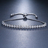 Brilliant AAA+ Cubic Zirconia Diamonds Tennis Adjustable Chain Bracelet - The Jewellery Supermarket