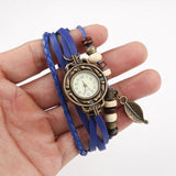Casual Vintage Multilayer Butterfly Faux Leather Bracelet Wrist Watch - The Jewellery Supermarket