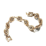 Charm Boho Grey Crystal Antique Gold Color Ethnic Link Bracelet - The Jewellery Supermarket