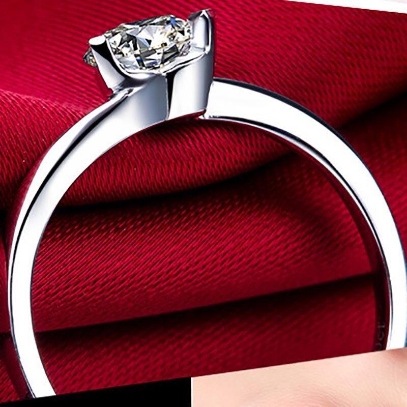 Charming 925 Silver Ring Heart-shape AAA+ Zircon Gemstones