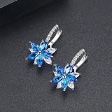 Charming Crystal Flower Stud Earrings AAA Zirconia - Best Online Prices by Jewellery Supermarket