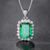 Charming Lab Created Emerald Pendant Necklace for Women - The Jewellery Supermarket