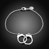 Charming Silver Colour Handcuffs Bracelet- Best Online Prices by Jewellery Supermarket - The Jewellery Supermarket