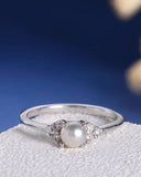 Classy 925 Sterling Silver Minimalist Pearl Ring For Women- Best Online Prices by Jewellery Supermarket - The Jewellery Supermarket