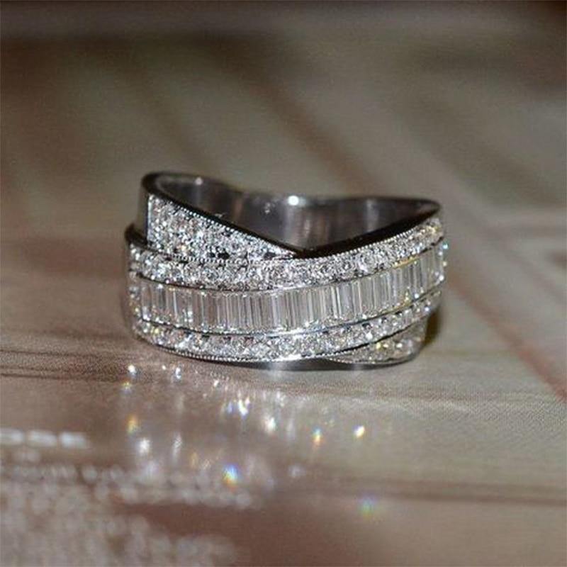 Delicate Cross Noble Micro Paved AAA+ Cubic Zirconia Diamonds Elegant Style Ring - The Jewellery Supermarket