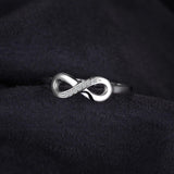 Delightful 925 Sterling Silver AAA+ Cubic Zirconia Infinity Anniversary Ring- Best Online Prices by Jewellery Supermarket