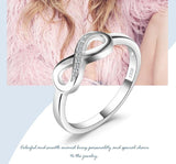 Delightful 925 Sterling Silver AAA+ Cubic Zirconia Infinity Anniversary Ring- Best Online Prices by Jewellery Supermarket - The Jewellery Supermarket