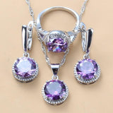 Elegant 2023 925 Silver 3 Piece Wedding Jewellery Sets Colours Zircon Earrings, Necklace & Ring - The Jewellery Supermarket