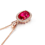 Elegant Silver 925 Jewelry Necklace with Oval Shape Ruby Zircon Gemstones - Best Online Prices by Jewellery Supermarket - The Jewellery Supermarket