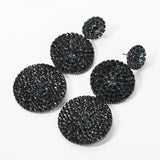 Exaggerated Multi-layer Round Drop Shiny Rhinestone Geometric Dangle Earrings - The Jewellery Supermarket