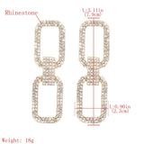 Fashion New Shiny Double-Sided Hanging Hollow Rhinestone Earrings - The Jewellery Supermarket