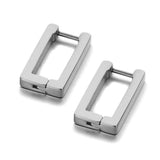 Fashion Titanium Stainless Steel Simple Hoop Geometry Square Earrings - The Jewellery Supermarket