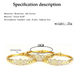 Gold Color Hollow Crystal Cuff Rhinestone Bangles Bracelet for Women - The Jewellery Supermarket