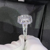 Gorgeous Square Shape Micro Pave AAA+ Cubic Zirconia Diamonds Dazzling Ring - The Jewellery Supermarket