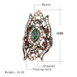 Hot Bohemia Hollow Pattern Antique Gold Vintage Crystal Rings For Women - The Jewellery Supermarket