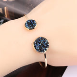Hot Fashion Gold Color Luxury Crystals Paved Round Bangle - The Jewellery Supermarket