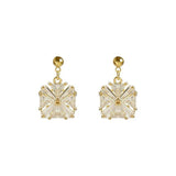 Hot Fashion Luxury Jewelry Square AAA+ Zircon Diamonds Earrings