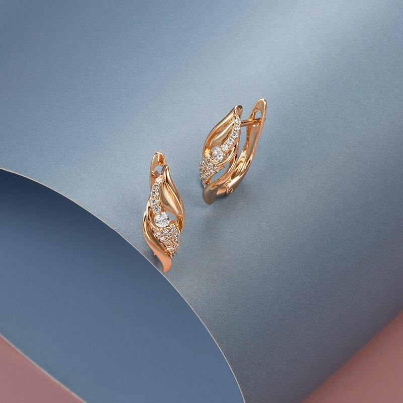 Hot Seller - Rose Fashion Natural Zircon Vintage Gold Dangle Earrings - The Jewellery Supermarket