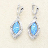 Ideal Gift - Blue Fire Opal Silver Color Jewellery Set - The Jewellery Supermarket