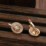Luxury AAA+ Natural Zircon Hollow Flowers Rose Gold Stud Earrings - The Jewellery Supermarket